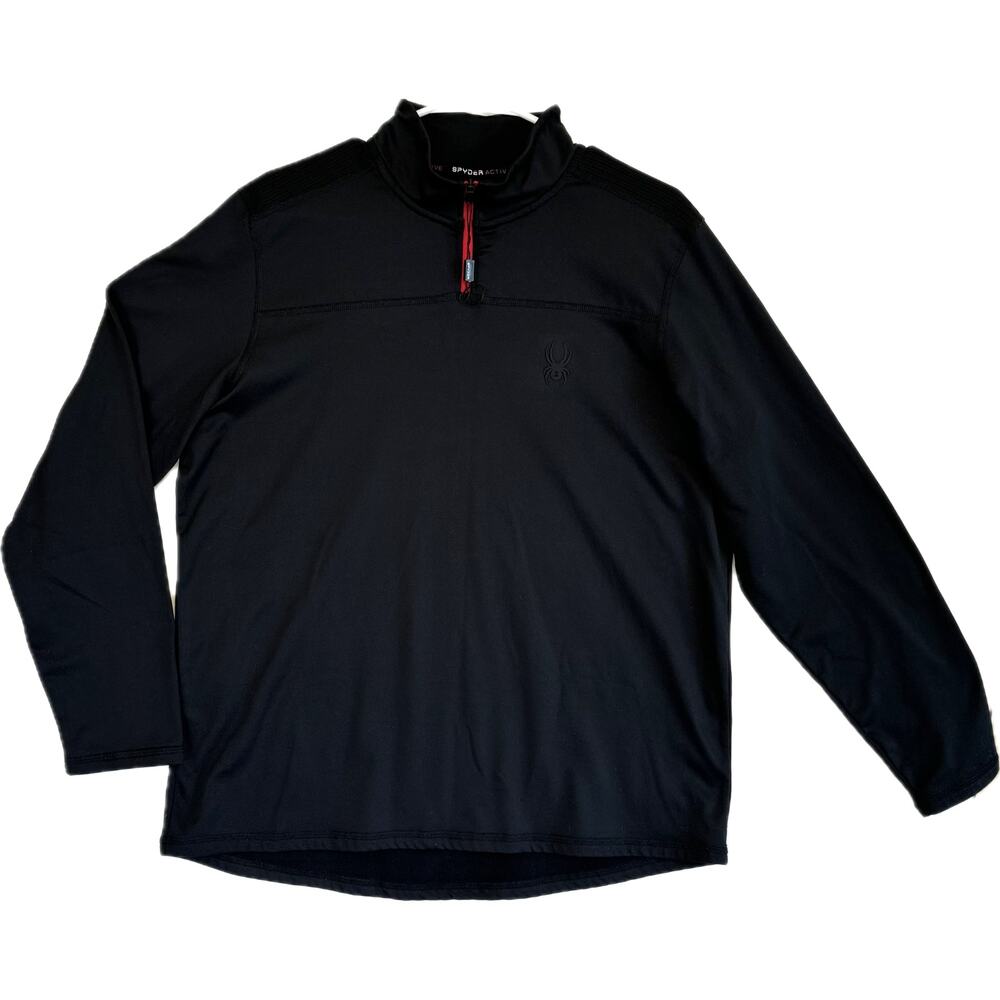 SPYDER ACTIVE Zip Neck Black Activewear Pullover Men's Size Medium NWOT
